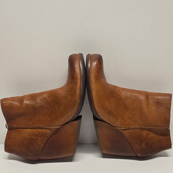 Kork Ease Natalya Wedge Boots In Cognac Brown Leather Women's 7 - Picture 4 of 8